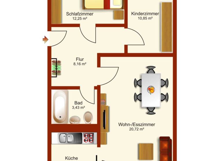 Wohnung zum Kauf 170.000 € 3 Zimmer 62 m² 3. Geschoss Räcknitz/Zschertnitz Dresden 01217