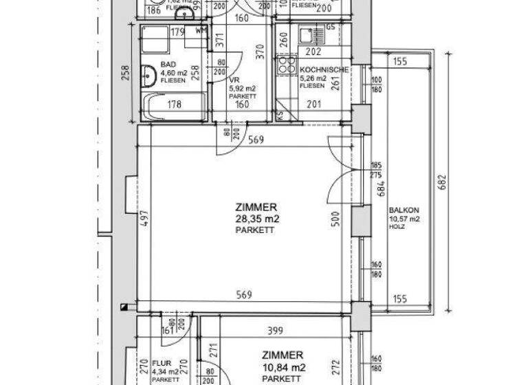 Wohnung zur Miete 1.227 € 3 Zimmer 79,2 m² 2. Geschoss Neustiftgasse Wien 1070