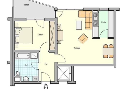 Wohnung zur Miete 640 € 2 Zimmer 68,2 m² Geschoss 2/5 Augustastraße 101 Rastatt 76437