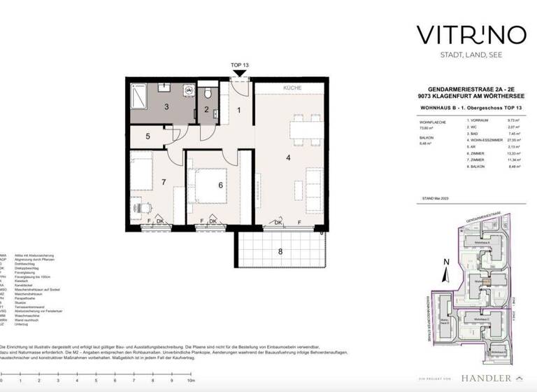 Wohnung zur Miete - Erstbezug 1.116 € 3 Zimmer 73,6 m² St. Peter Klagenfurt,13.Bez.:Viktring 9020