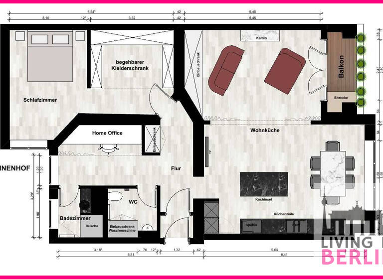 Wohnung zur Miete 1.500 € 2 Zimmer 95 m²<br/>Wohnfläche 2.<br/>Geschoss Trützschlerstrasse 3 Johannisthal Berlin 12487