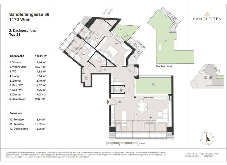 Wohnung zum Kauf - Erstbezug 1.633.000 € 3 Zimmer 130,3 m² 6. Geschoss Wien,Hernals 1170