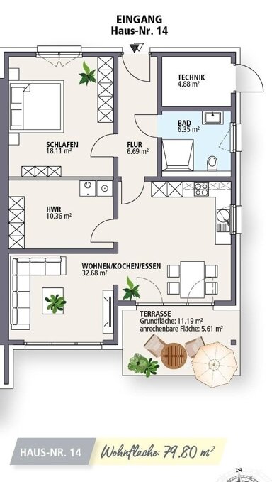 Reihenendhaus zum Kauf provisionsfrei 330.600 € 3 Zimmer 84,8 m² 7.333 m² Grundstück Lahde Petershagen 32469