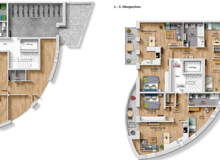 Wohnung zum Kauf - Erstbezug 385.000 € 3 Zimmer 70 m² Kröpeliner Tor-Vorstadt Rostock 18057