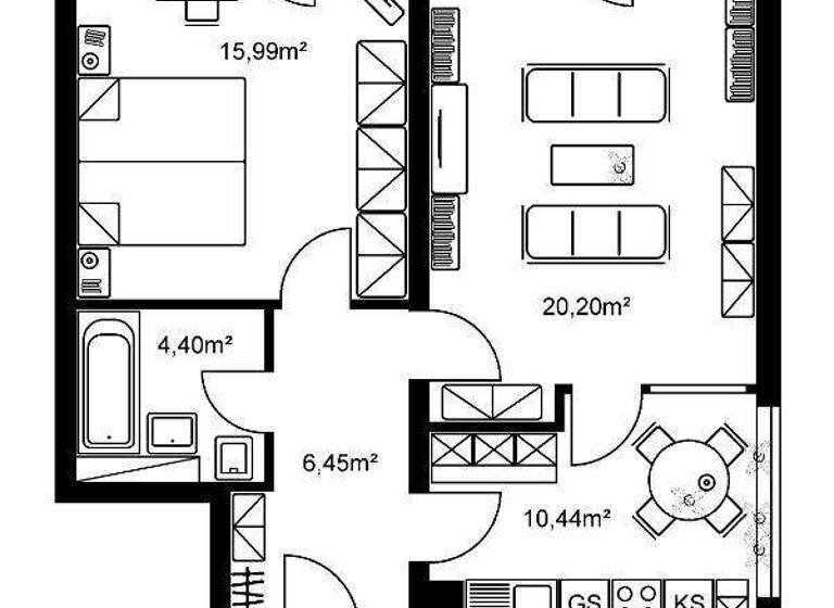 Wohnung zur Miete 773 € 2 Zimmer 61,2 m² 11. Geschoss frei ab 01.03.2026 Julius-Brecht-Straße 1 Bonames Frankfurt am Main 60433
