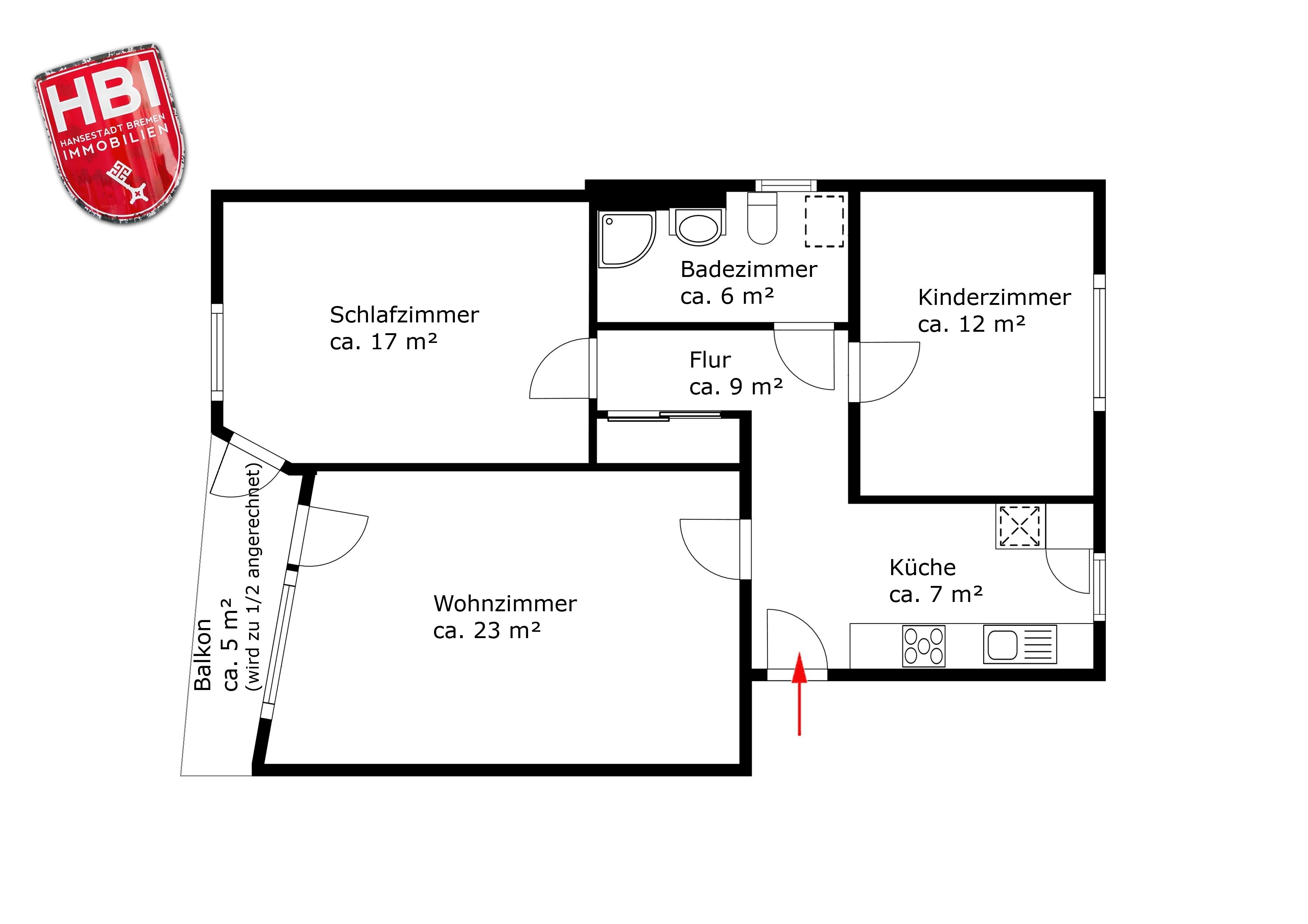 Wohnung zum Kauf 169.000 € 3 Zimmer 76,5 m²<br/>Wohnfläche Oslebshausen Bremen 28239