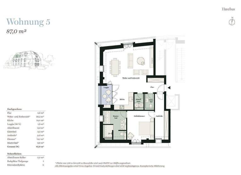Wohnung zum Kauf - Erstbezug 1.199.000 € 2 Zimmer 87 m² 2. Geschoss Baron-Voght-Straße 140 Othmarschen Hamburg 22607