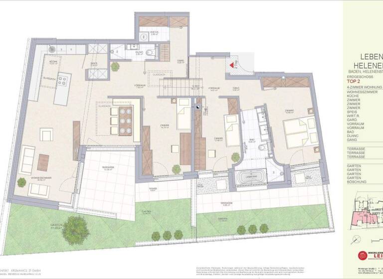 Wohnung zum Kauf - Erstbezug 883.507 € 4 Zimmer 129,5 m² EG Baden 2500