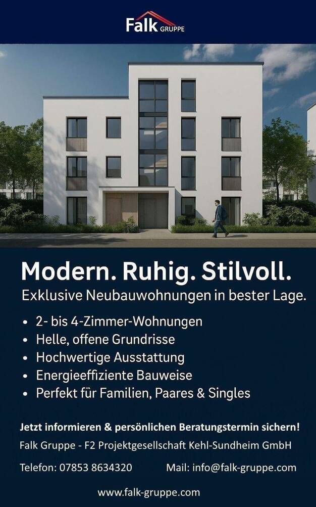 Wohnung zum Kauf provisionsfrei als Kapitalanlage geeignet 409.000 € 3 Zimmer 83,9 m² Hauptstraße 302 a Sundheim Kehl 77694