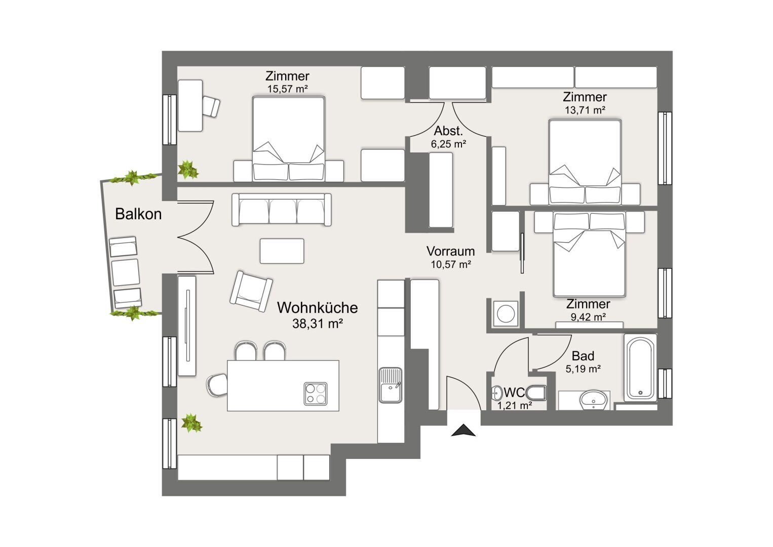 Wohnung zum Kauf 699.000 € 4 Zimmer 102 m²<br/>Wohnfläche 4.<br/>Geschoss ab sofort<br/>Verfügbarkeit Wien 1120