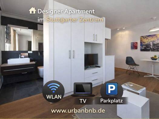 Wohnung zur Miete Wohnen auf Zeit 1.800 € 1 Zimmer 29 m² frei ab sofort Hauptstätter Straße 0 Mitte Stuttgart 70178