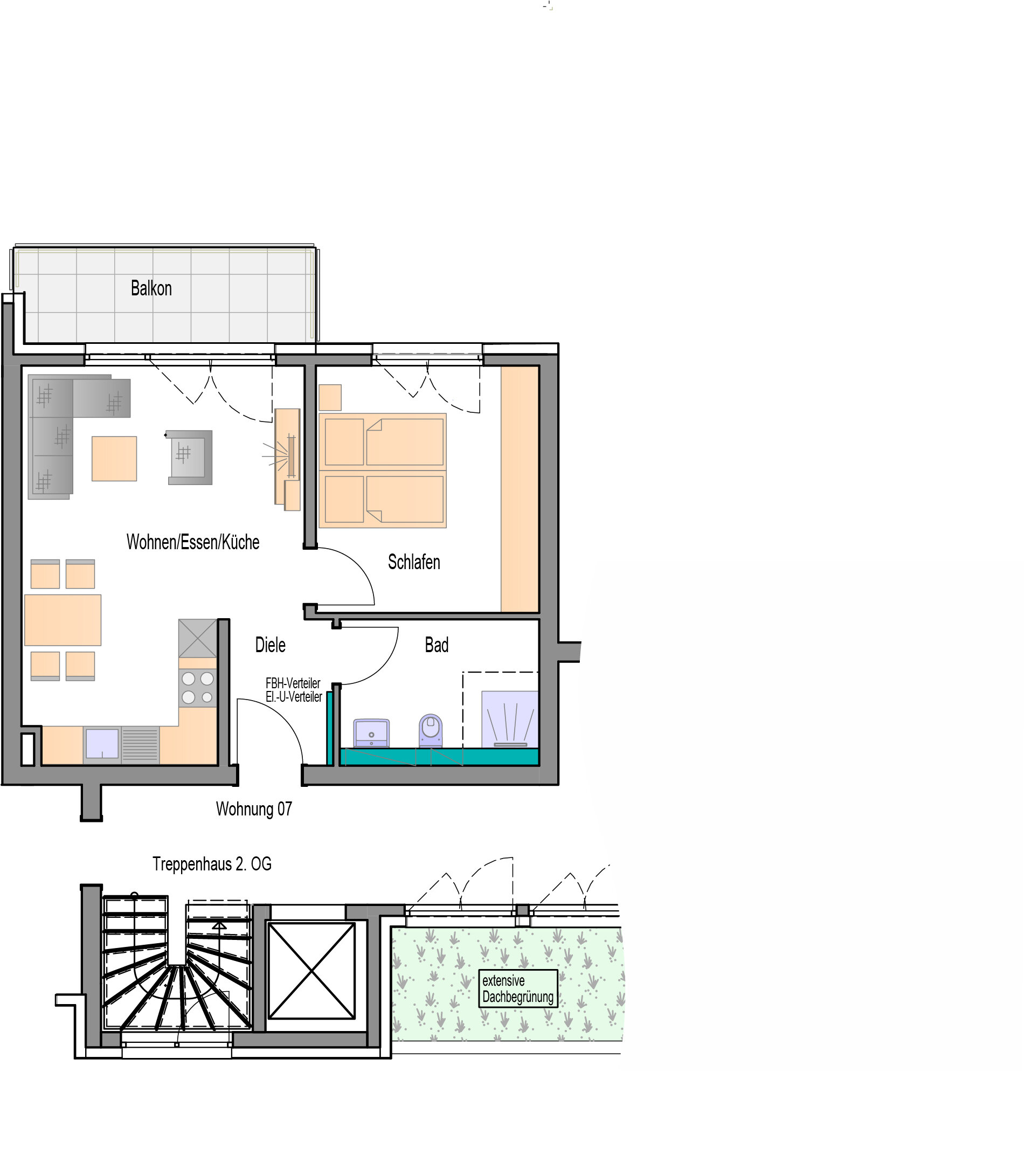 Wohnung zum Kauf provisionsfrei 297.500 € 2 Zimmer 51,2 m²<br/>Wohnfläche Badstraße 12 Aidlingen Aidlingen 71134