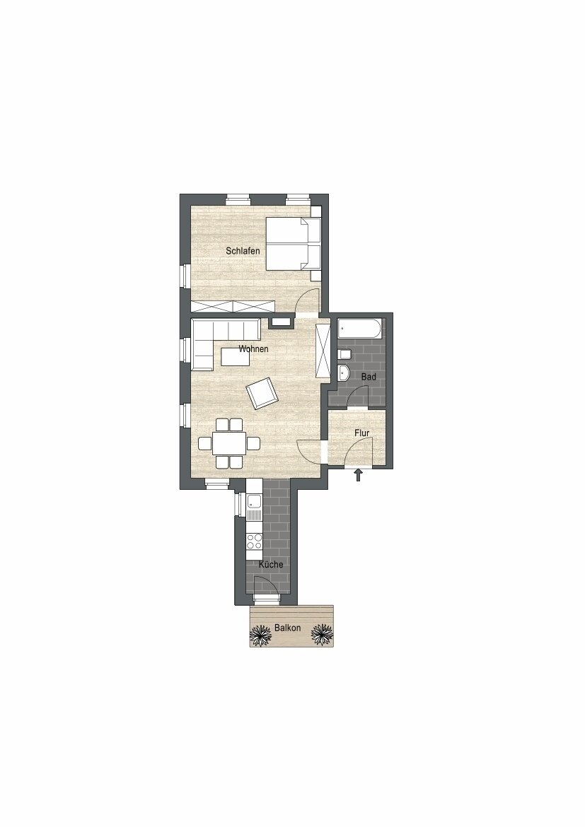 Wohnung zur Miete 839 € 2 Zimmer 62,7 m²<br/>Wohnfläche 1.<br/>Geschoss Karlsruher Straße 133 Gittersee Dresden 01189