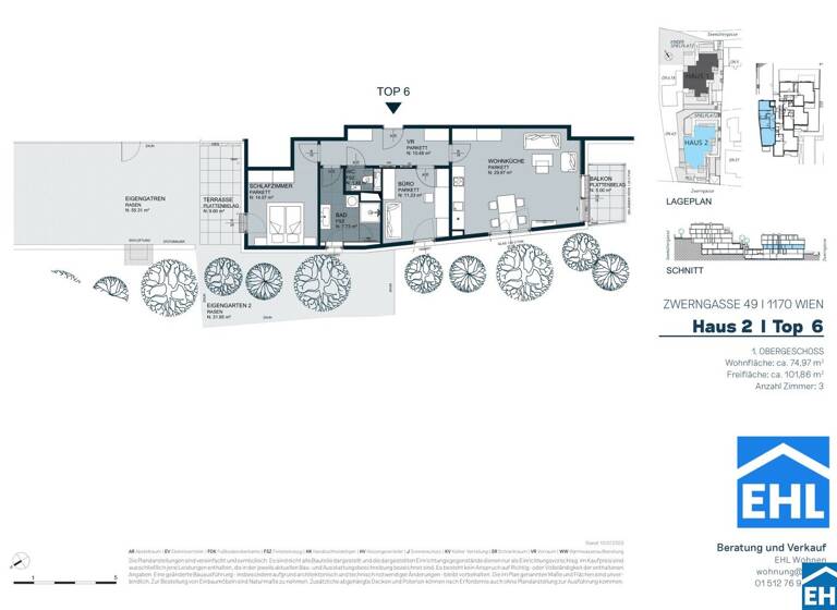 Wohnung zum Kauf - Erstbezug provisionsfrei 645.710 € 3 Zimmer 75,2 m² 1. Geschoss Zwerngasse Wien 1170