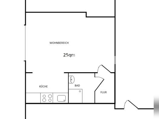 Studio zur Miete Tauschwohnung 350 € 1 Zimmer 24 m² Alsterdorf Hamburg 22085