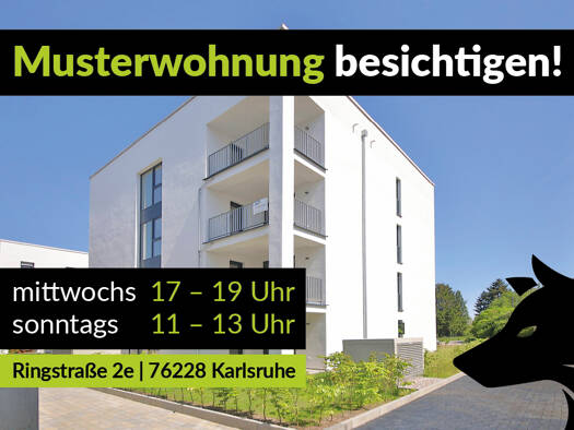 Wohnung zum Kauf - Neubau provisionsfrei 589.900 € 3 Zimmer 94,7 m² Wolfartsweier Karlsruhe / Wolfartsweier 76228