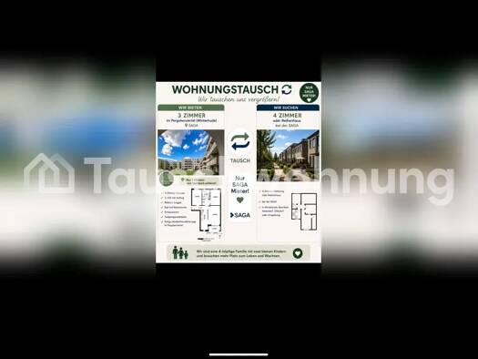 Wohnung zur Miete nur mit Wohnberechtigungsschein Tauschwohnung 480 € 3 Zimmer 70 m² 2. Geschoss Alsterdorf Nord 22297