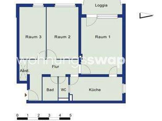 Studio zur Miete Tauschwohnung 445 € 3 Zimmer 77 m² 1. Geschoss Charlottenburg Berlin 13627