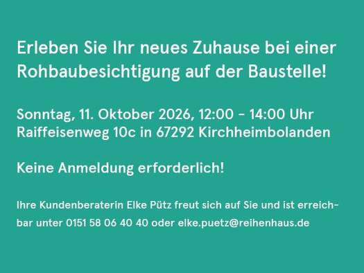 Reihenendhaus zum Kauf - Erstbezug provisionsfrei 339.990 € 4 Zimmer 120 m² 442,5 m² Grundstück frei ab 01.12.2026 Raiffeisenweg 6 G Kirchheimbolanden Kirchheimbolanden 67292