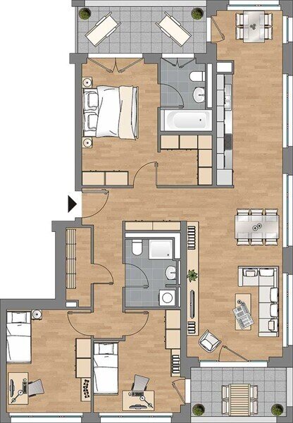 Wohnung zur Miete 1.391 € 4 Zimmer 111,6 m²<br/>Wohnfläche 3.<br/>Geschoss 01.03.2025<br/>Verfügbarkeit Max-Pechstein-Straße 12 Süd / Stadtbezirk 123 Ludwigshafen am Rhein, Süd 67061