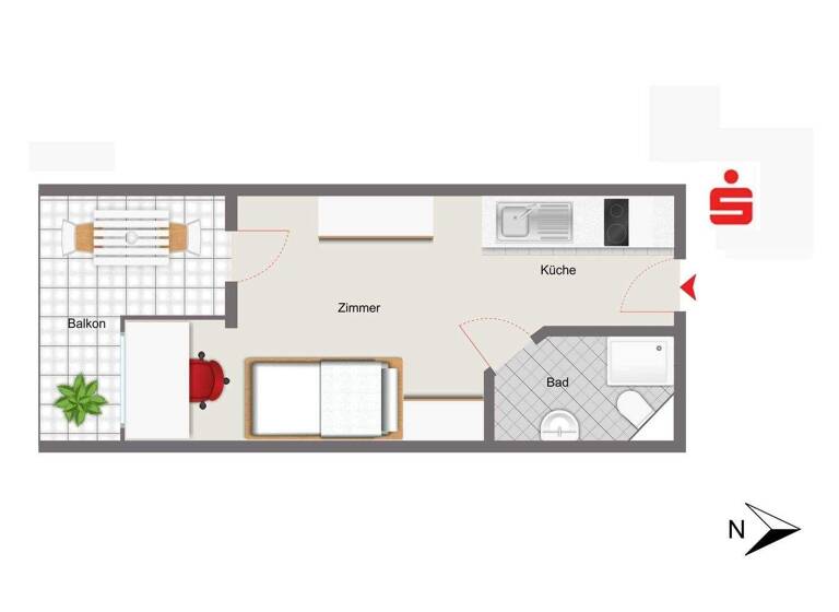 Studio zum Kauf 125.000 € 1 Zimmer 20 m² Kumpfmühl-Ziegetsdorf-Neuprüll Regensburg 93053