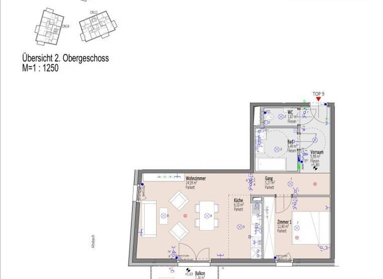 Wohnung zum Kauf - Erstbezug 288.000 € 2 Zimmer 61,7 m² 2. Geschoss Elisabeth Bollenberger - Gasse 10-14 Wiener Neustadt 2700