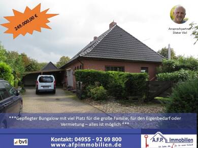 Bungalow zum Kauf 249.000 € 7 Zimmer 220 m² 1.000 m² Grundstück frei ab sofort Stapelmoor Weener 26826