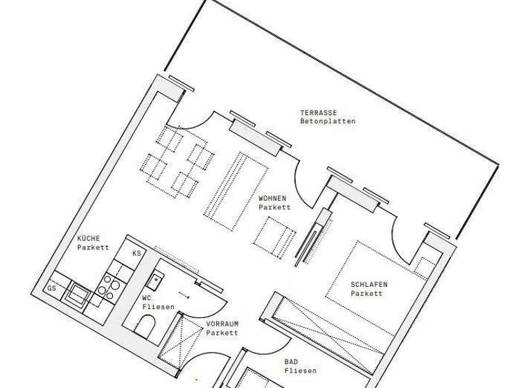 Wohnung zur Miete - Erstbezug 1.362 € 2 Zimmer 44,6 m² 17. Geschoss Wien 1220