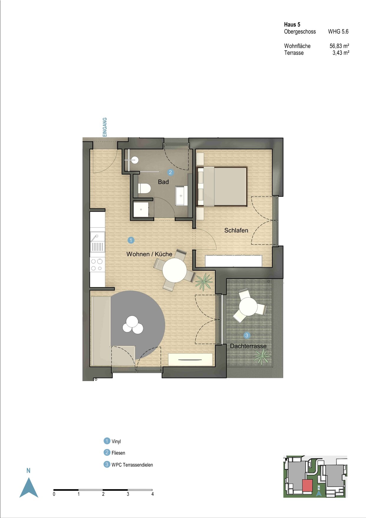 Wohnung zur Miete 902 € 2 Zimmer 57 m²<br/>Wohnfläche 1.<br/>Geschoss ab sofort<br/>Verfügbarkeit Brinkum Stuhr 28816