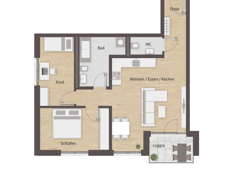 Wohnung zum Kauf provisionsfrei 490.030 € 3 Zimmer 75 m²<br/>Wohnfläche 1.<br/>Geschoss ab sofort<br/>Verfügbarkeit Bertolt-Brecht-Str. 2 Herzogenaurach Herzogenaurach 91074