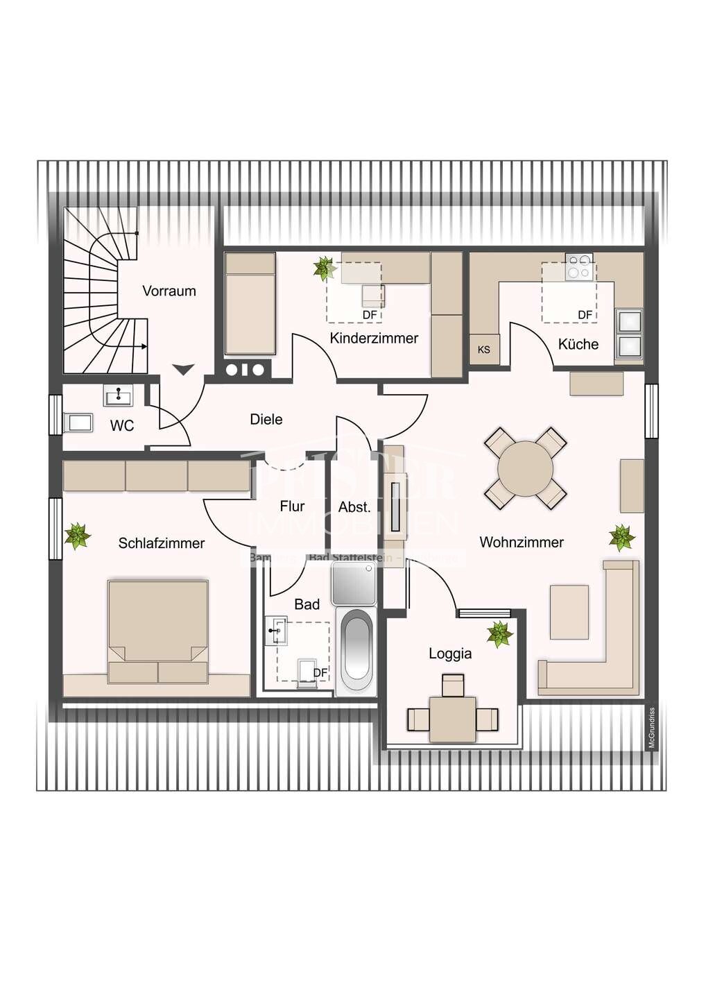 Wohnung zum Kauf 149.500 € 3 Zimmer 68 m²<br/>Wohnfläche 2.<br/>Geschoss Haßfurt Haßfurt 97437