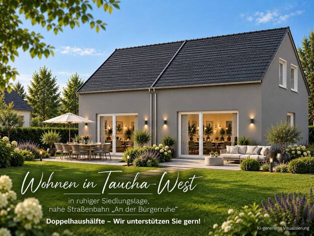 Doppelhaushälfte zum Kauf - Erstbezug provisionsfrei 377.275 € 5 Zimmer 114 m² 300 m² Grundstück frei ab 01.11.2027 Taucha Taucha 04425