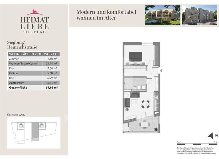 Wohnung zum Kauf - Erstbezug 369.000 € 2 Zimmer 65 m² 2. Geschoss Siegburg 53721