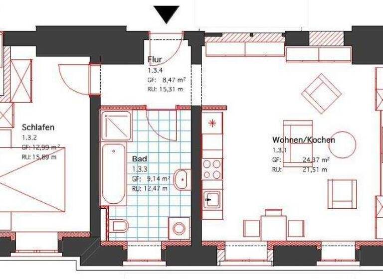 Wohnung zur Miete 460 € 2 Zimmer 55 m² EG frei ab 01.08.2026 Bahnhofstraße 42 Mitte Cottbus 03046