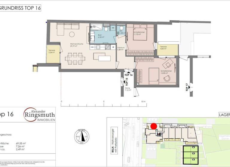 Wohnung zum Kauf - Erstbezug provisionsfrei 489.500 € 3 Zimmer 69,6 m² 2. Geschoss Maria Enzersdorf 2344
