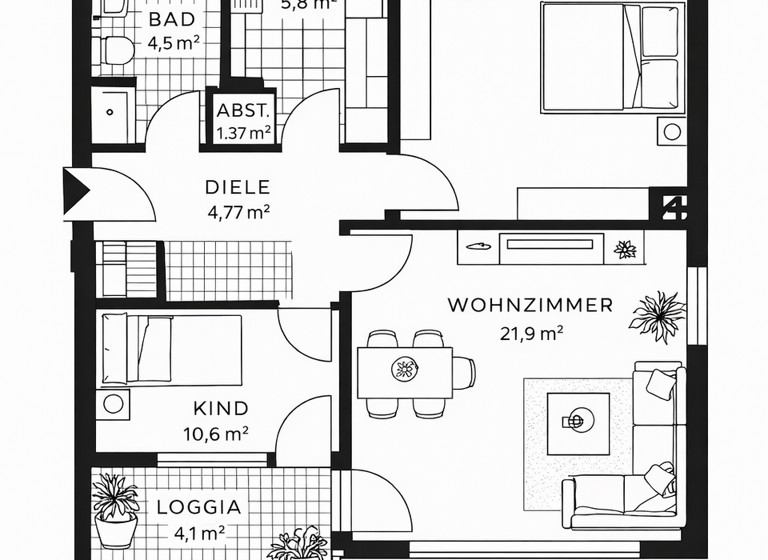 Wohnung zum Kauf 235.000 € 3 Zimmer 72,3 m² 2. Geschoss Duisdorf Bonn 53123