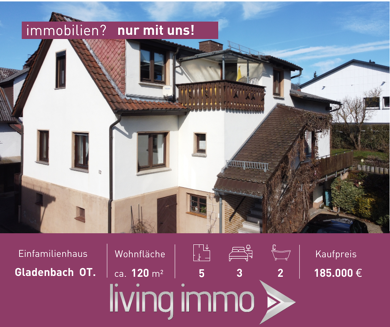 Einfamilienhaus zum Kauf 185.000 € 4 Zimmer 120 m² 306 m² Grundstück Hunsrückstrasse 12 Mornshausen Gladenbach 35075