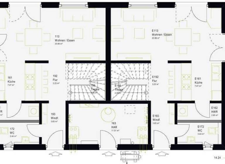 Doppelhaushälfte zum Kauf provisionsfrei 380.100 € 4 Zimmer 105 m² 374 m² Grundstück Mahlow 15831