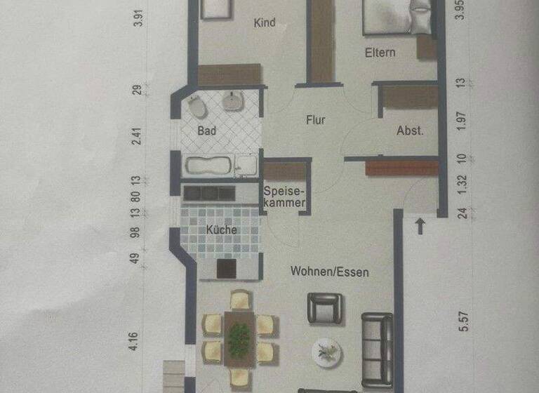 Wohnung zum Kauf provisionsfrei 258.000 € 3 Zimmer 86,1 m² 1. Geschoss Venninger Straße 39 Odenheim Östringen 76684