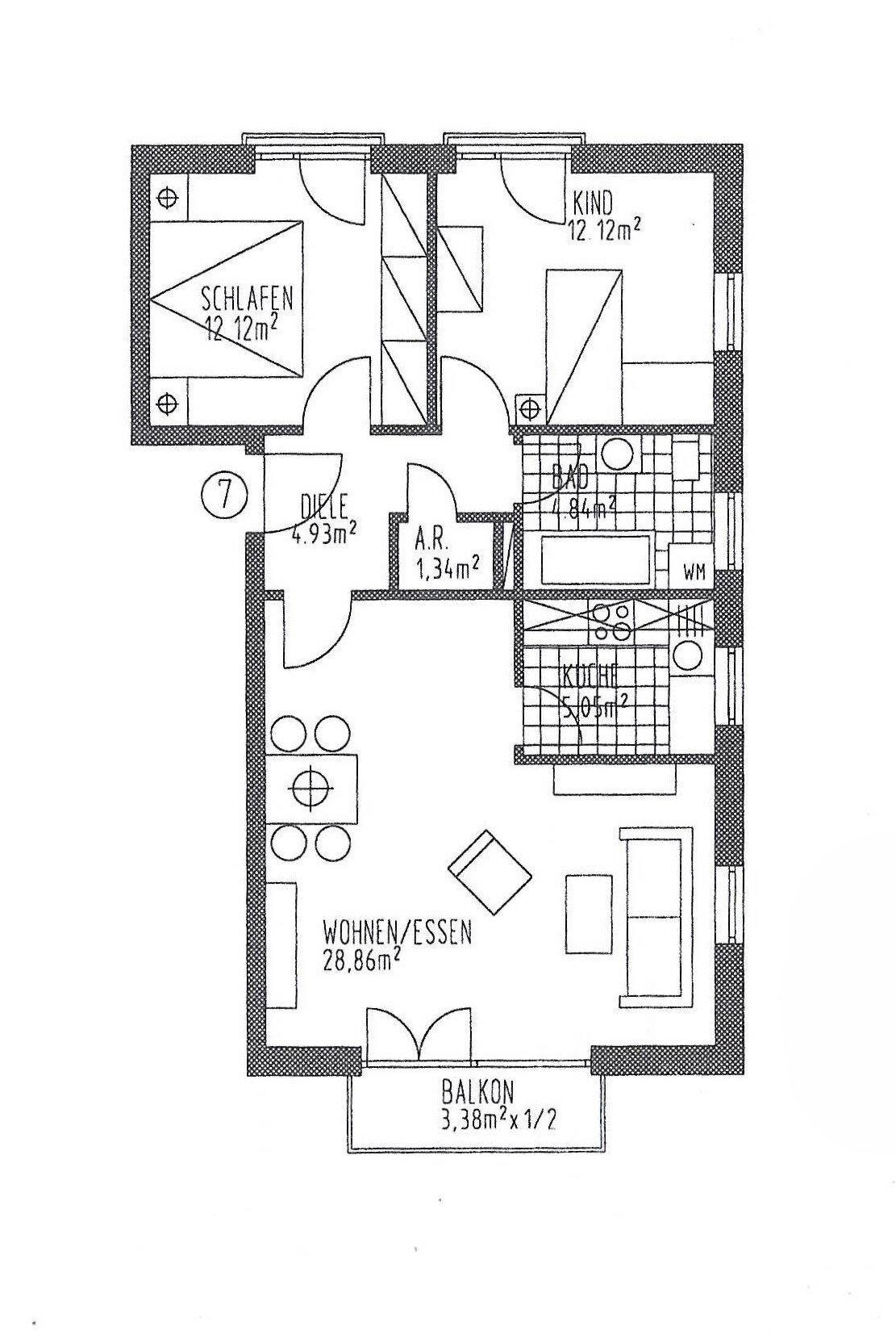 Wohnung zum Kauf 180.000 € 3 Zimmer 70,1 m²<br/>Wohnfläche 3.<br/>Geschoss Südstadt Weimar 99425