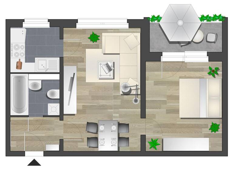 Wohnung zur Miete 270 € 2 Zimmer 44,5 m² 2. Geschoss C.-v.-Ossietzky-Str. 238 Gablenz Chemnitz 09127