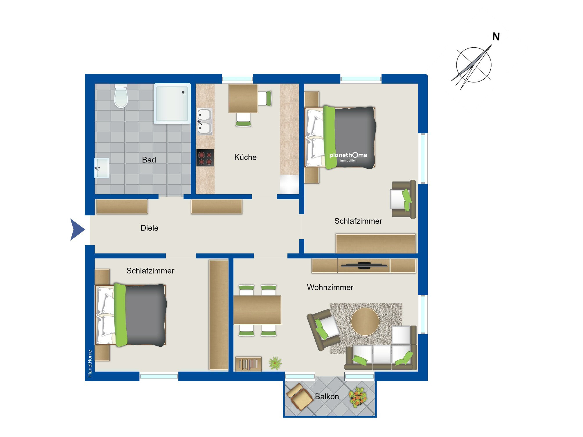 Wohnung zum Kauf 189.000 € 3 Zimmer 70,8 m²<br/>Wohnfläche 1.<br/>Geschoss Hambacher Höhe Neustadt an der Weinstraße 67434