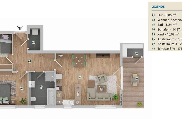 Wohnung zum Kauf 279.900 € 3 Zimmer 82,4 m² Frauenholz Aicha vorm Wald 94529