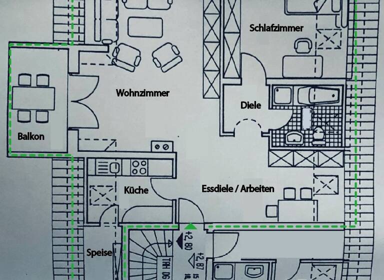 Wohnung zur Miete 1.100 € 2,5 Zimmer 75 m² Geschoss 1/3 frei ab sofort Herzogenaurach 91074