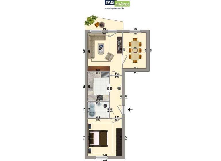 Wohnung zur Miete 275 € 3 Zimmer 50,6 m² 4. Geschoss frei ab 10.05.2026 Am Roßmannsbach 3 Nordhausen 99734