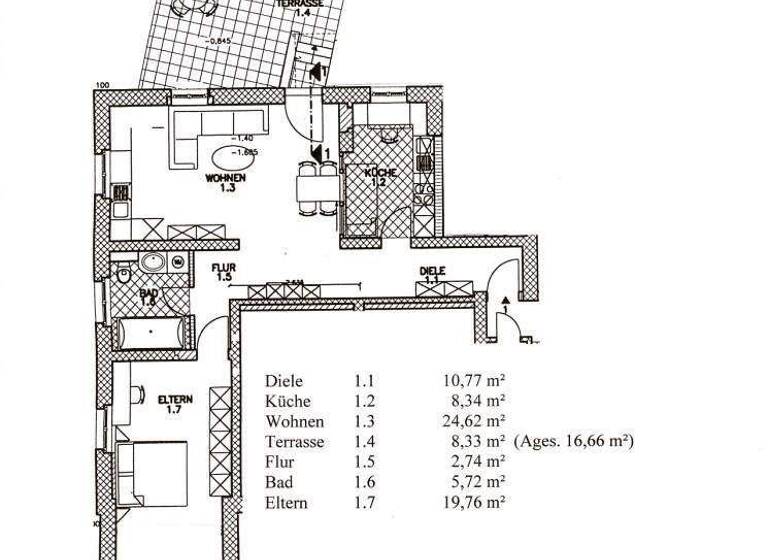 Terrassenwohnung zur Miete 810 € 2 Zimmer 80,3 m² EG Zeppelinstraße 4 Bühlau/Weißer Hirsch Dresden 01324