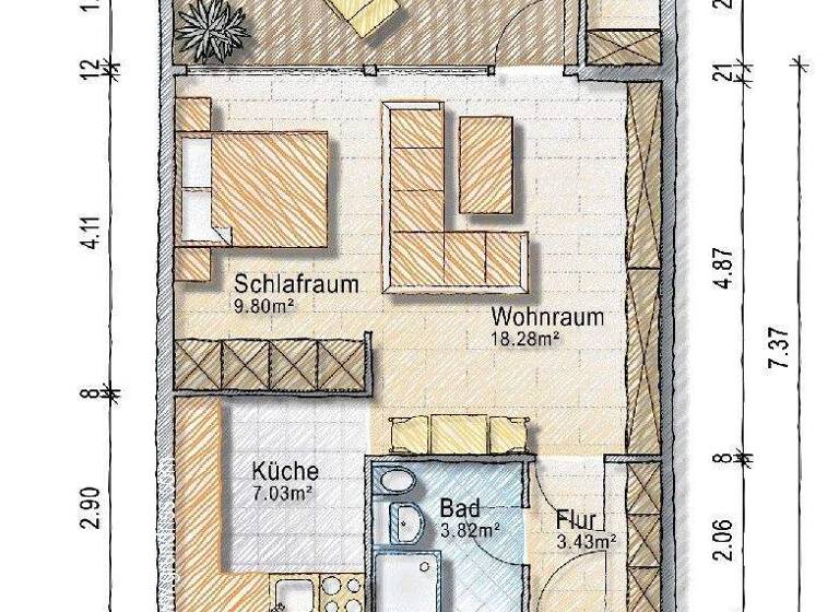Wohnung zum Kauf 229.000 € 1,5 Zimmer 49 m² 4. Geschoss Weststadt Heidelberg 69115