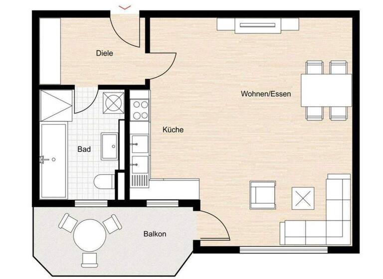 Studio zur Miete 595 € 1 Zimmer 45 m² 1. Geschoss Bodelschwinghstraße 28 Brötzingen Pforzheim 75179