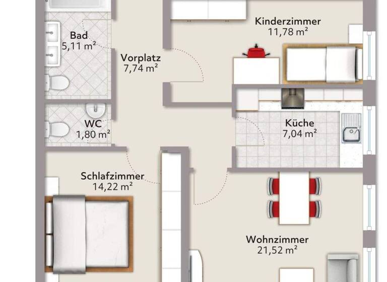 Wohnung zum Kauf 210.000 € 3 Zimmer 76,6 m² 2. Geschoss frei ab sofort Eichwasen Schwabach 91126