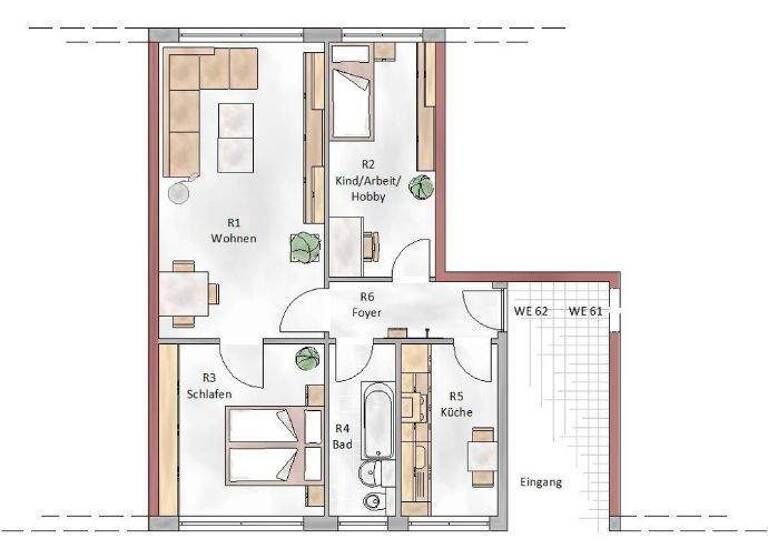 Wohnung zur Miete 380 € 3 Zimmer 60 m² 3. Geschoss Windmühlenweg 5a Bad Düben 04849
